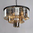 Modern Led Tiered Crystal Chandelier For Bedroom - Amber/Smoke Gray 19.5/23.5 Wide Smoke / 19.5