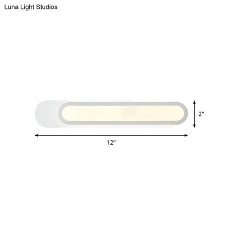 Modern Led Vanity Light With Acrylic Shade - White Wall Sconce Warm/White 12/18/20 Wide