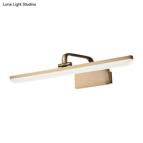 Modern Led Vanity Sconce Light With Brass Accents - Streamlined Wall Lighting