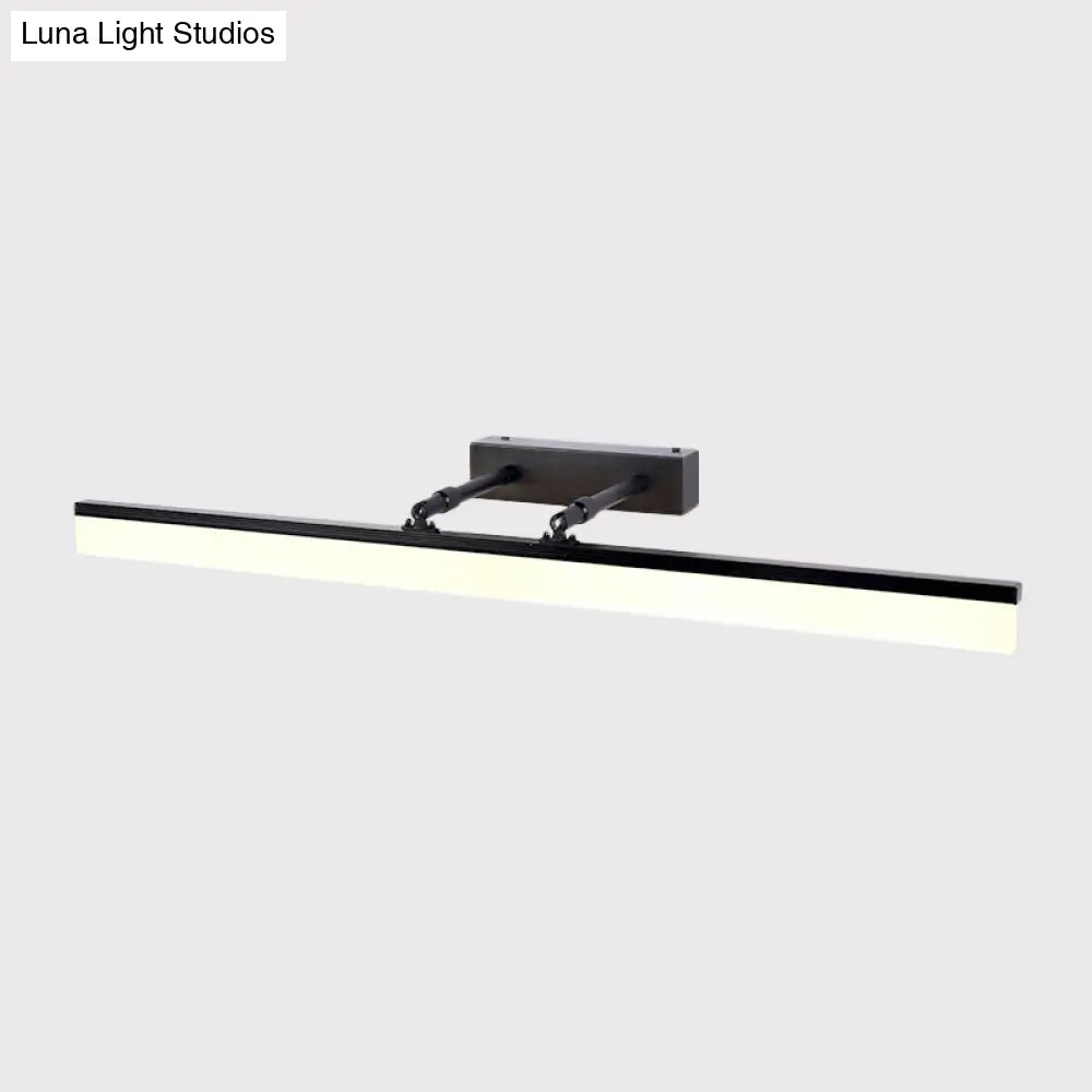 Modern Led Vanity Wall Light In Black With Acrylic Cover For Warm And White Illumination