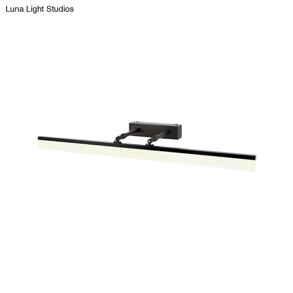 Modern Led Vanity Wall Light In Black With Acrylic Cover For Warm And White Illumination