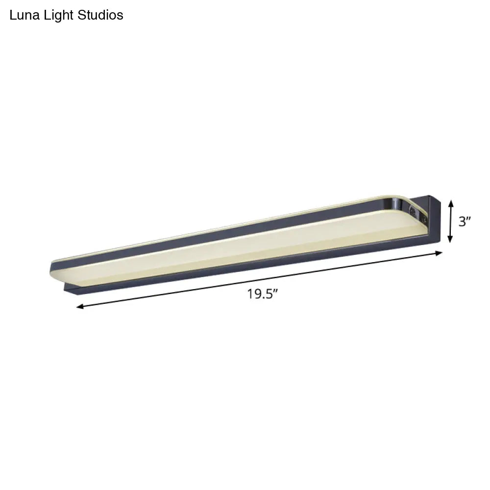 Modern Led Vanity Wall Sconce - Nickel Finish With Stainless-Steel Shade In Warm/White Light 16/19.5