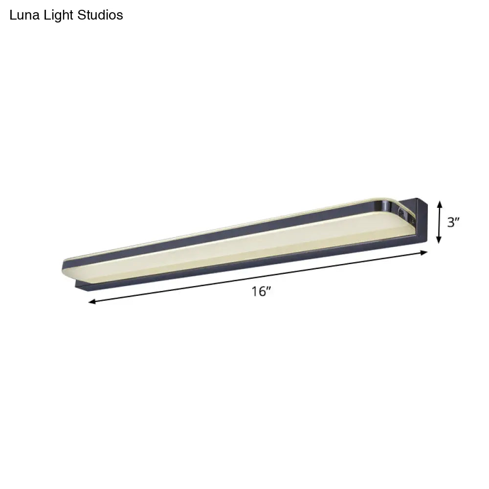 Modern Led Vanity Wall Sconce - Nickel Finish With Stainless-Steel Shade In Warm/White Light 16/19.5