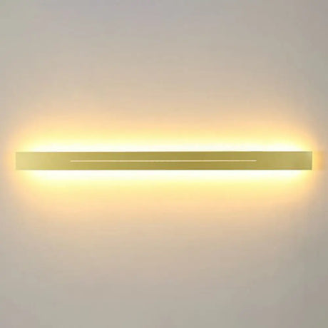 Modern Led Wall Light Fixture: Rectangular Linear Living Room Sconce Lighting Gold / Small Warm