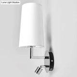 Modern Led Wall Sconce Light In Chrome With Round/Rectangle Canopy