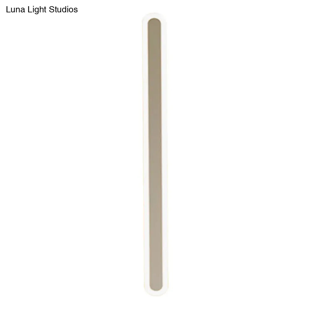 Modern Led Wall Sconce - White Elongated Acrylic Light Warm/White Lighting