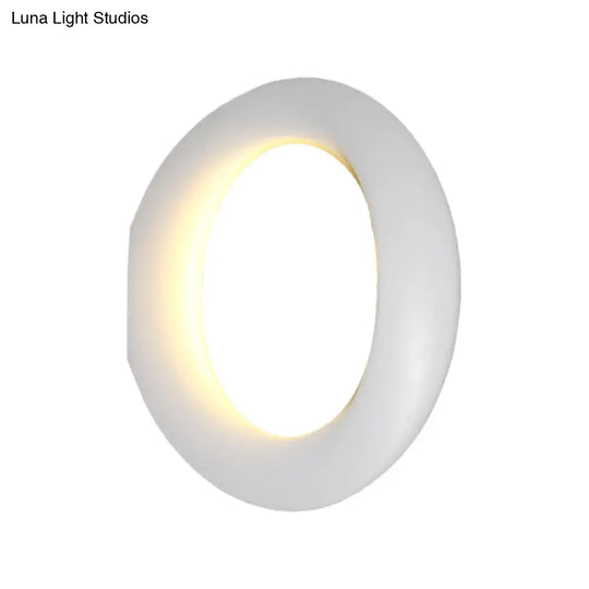 Modern Led Wall Sconce With Black/White Aluminum Shade For Bedroom
