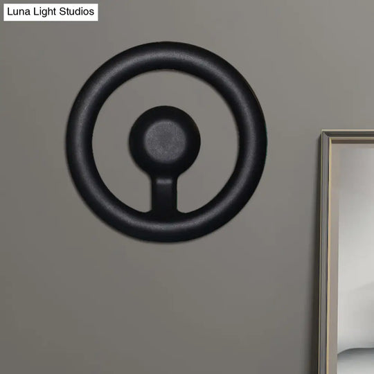 Modern Led Wall Sconce With Black/White Aluminum Shade For Bedroom