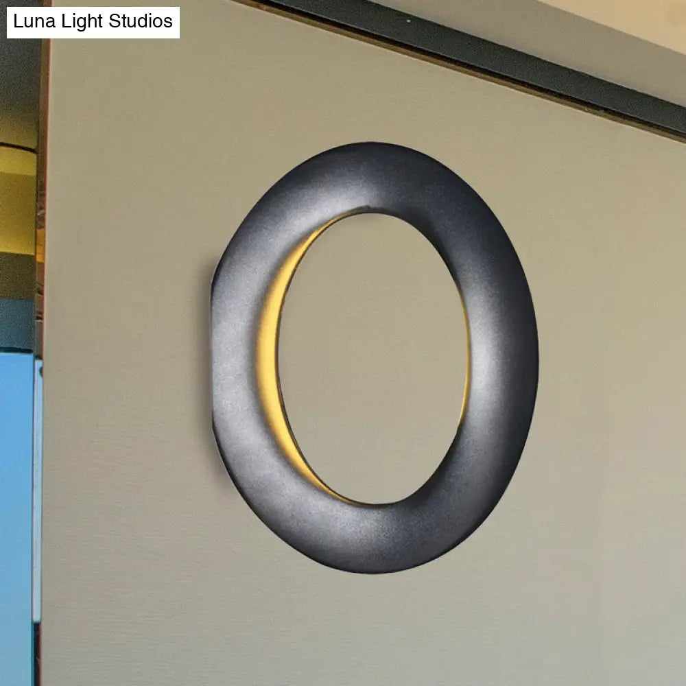 Modern Led Wall Sconce With Black/White Aluminum Shade For Bedroom