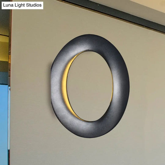 Modern Led Wall Sconce With Black/White Aluminum Shade For Bedroom