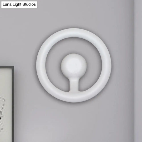 Modern Led Wall Sconce With Black/White Aluminum Shade For Bedroom