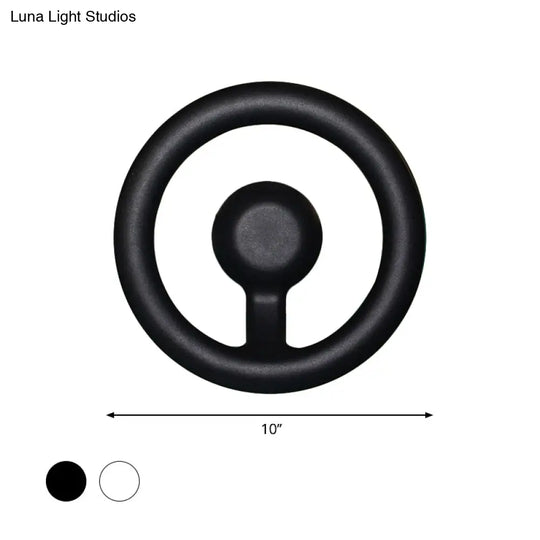 Modern Led Wall Sconce With Black/White Aluminum Shade For Bedroom