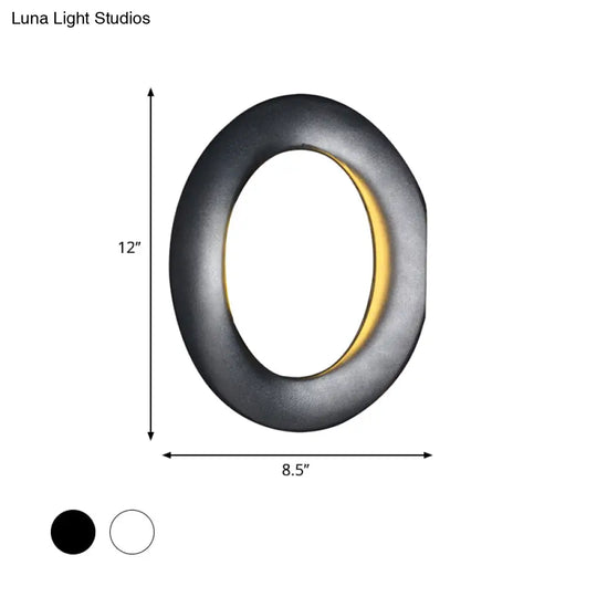 Modern Led Wall Sconce With Black/White Aluminum Shade For Bedroom