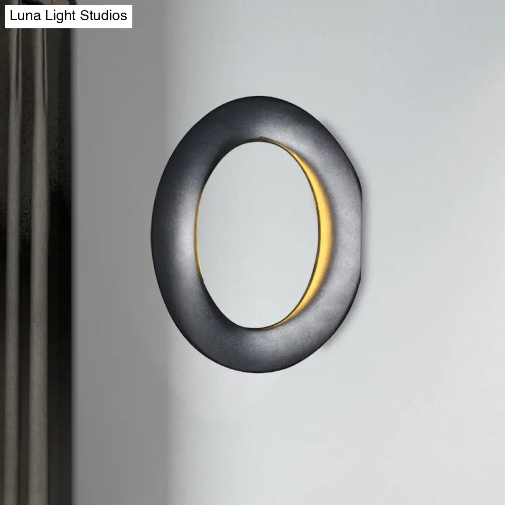 Modern Led Wall Sconce With Black/White Aluminum Shade For Bedroom