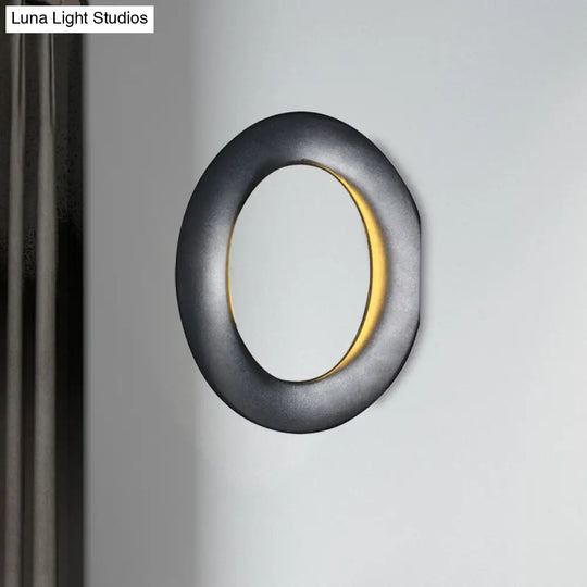 Modern Led Wall Sconce With Black/White Aluminum Shade For Bedroom