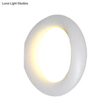 Modern Led Wall Sconce With Black/White Aluminum Shade For Bedroom