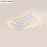 Modern Led White Flush Mount Ceiling Light Ultra Thin Design 19’/35.5’ Wide