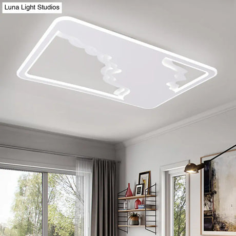 Modern Led White Flush Mount Ceiling Light Ultra Thin Design 19’/35.5’ Wide