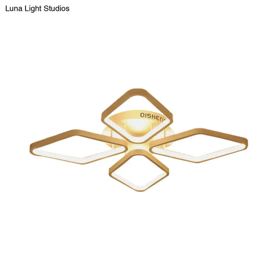 Modern Led White Rhombus Ceiling Flush Mount Light In White/Warm 20/21 Wide