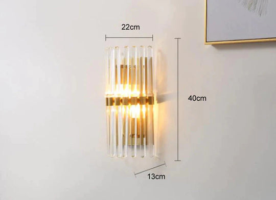Modernes Licht Luxus Kristall LED Schlafzimmer Nachttischlampe Kupfer Wandleuchte