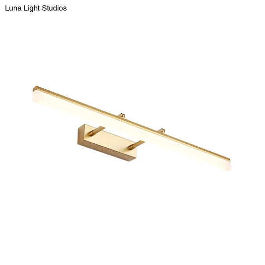 Modern Linear Acrylic Vanity Lamp: 16/19.5 Led Gold Wall Lighting Fixture