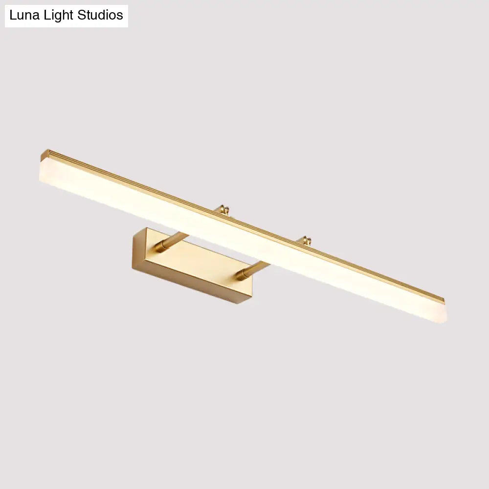 Modern Linear Acrylic Vanity Lamp: 16/19.5 Led Gold Wall Lighting Fixture