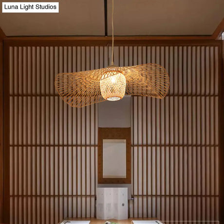Modern Lotus Leaf Bamboo Ceiling Light - Restaurant Pendant Lighting