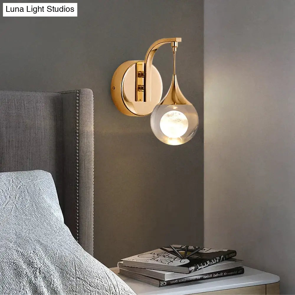 Modern Luxurious Crystal Led Wall Lamp Sconce For Bedroom