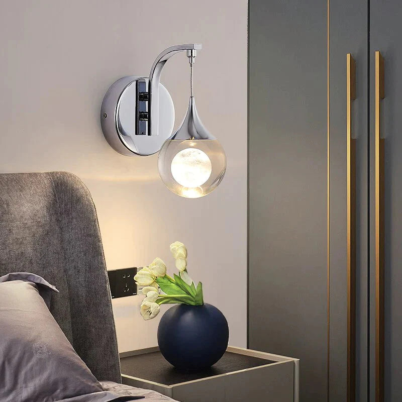 Moderne luxuriöse Kristall-LED-Wandleuchte für Schlafzimmer