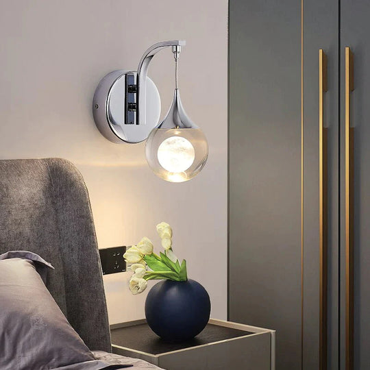 Moderne luxuriöse Kristall-LED-Wandleuchte für Schlafzimmer