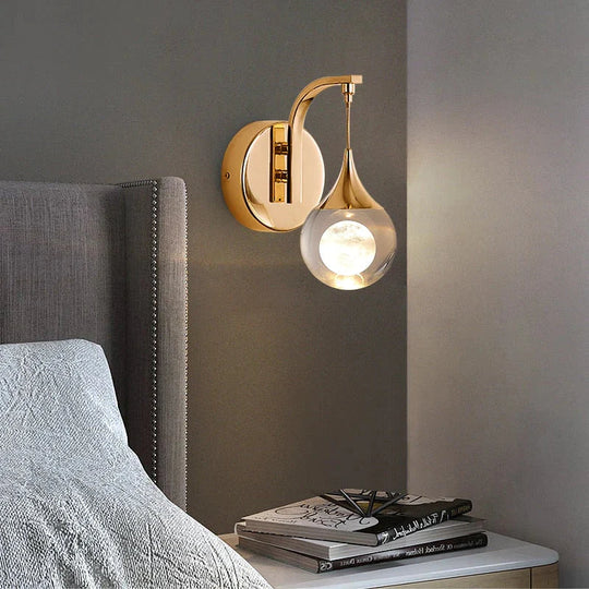 Moderne luxuriöse Kristall-LED-Wandleuchte für Schlafzimmer