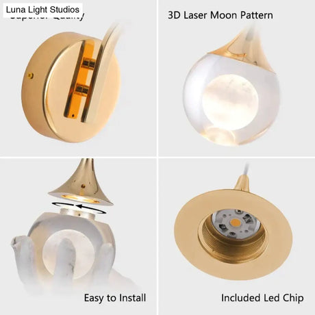 Modern Luxurious Crystal Led Wall Lamp Sconce for Bedroom Wall Lamp