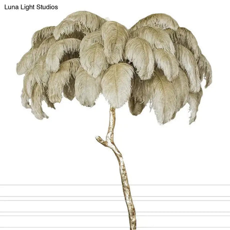 Modern Luxury Feather Floor Lamp Living Room Decoration Light Stand Light Decorative Standing Indoor