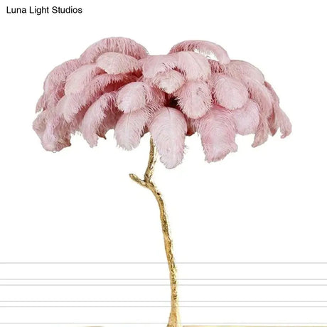 Modern Luxury Feather Floor Lamp Living Room Decoration Light Stand Light Decorative Standing Indoor