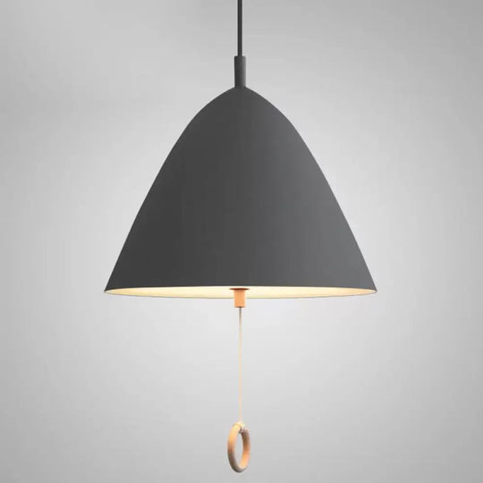 Modern Macarons Tapered Pendant Light With Metal Finish - 1-Light Lighting Grey / 13’