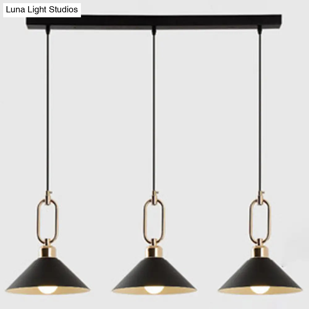 Modern Macarons Umbrella Pendant Light With Metal Ring - Stylish Lighting Black / Linear