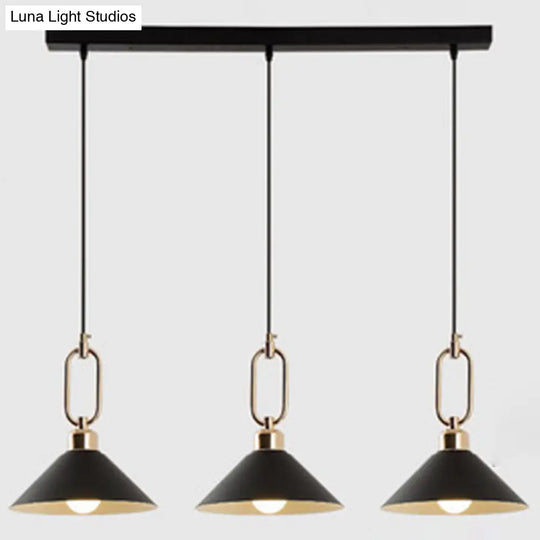 Modern Macarons Umbrella Pendant Light With Metal Ring - Stylish Lighting Black / Linear