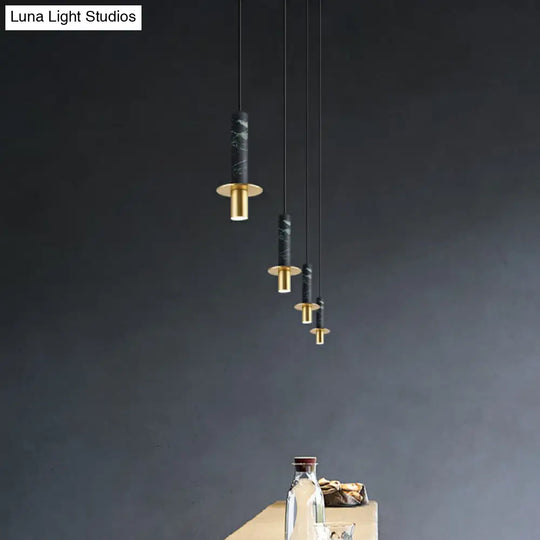 Postmodern Marble Pendant Light For Dining Room With Led Down Lighting