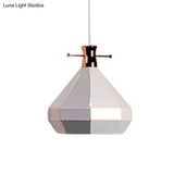 Modern Metal And Wood Pendant Light With Cylinder/Diamond Shade - 1 Black/White
