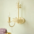 Modern Metal Bell/Candle Wall Mount Lamp: 1-Light Sconce Fixture With Crystal Bead Yellow White /