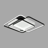 Modern Metal Black Led Square Flush Mount For Bedrooms / 20.5’ Third Gear