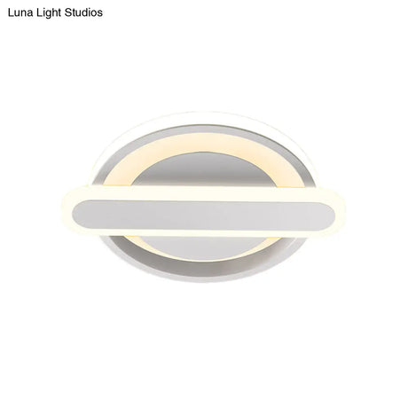 Modern Metal Black/White/Gold Led Ceiling Flushmount For Corridor - Small Circle & Oval Design