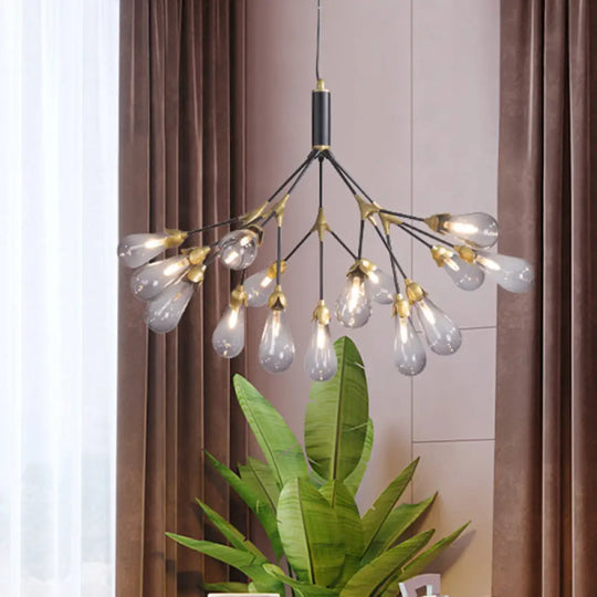 Modern Metal Branch Chandelier Pendant Light With Bulb-Shaped Glass - Minimalist Led Lighting 15 /