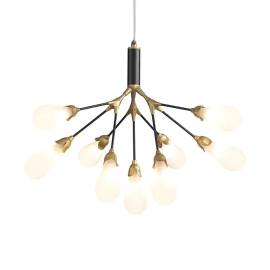 Modern Metal Branch Chandelier Pendant Light With Bulb-Shaped Glass - Minimalist Led Lighting 9 /