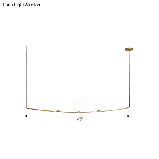 Modern Metal Chandelier: 2/3-Light Bubble Island Light In Black/Gold - Simple And Stylish