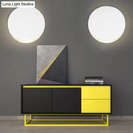 Modern Metal Circle Sconce Light For Childs Bedroom Or Living Room