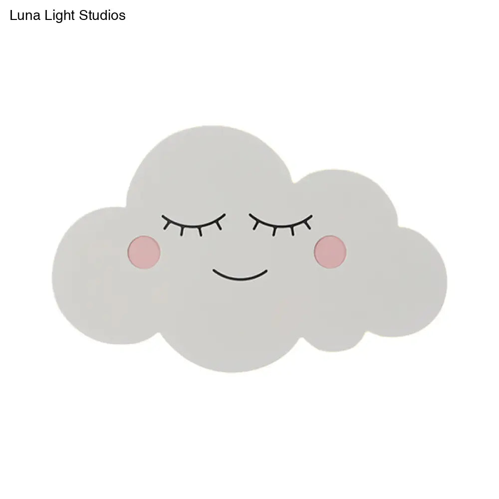 Modern Metal Cloud Wall Light - Pink/Blue Led Sconce For Bedroom