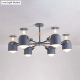 Modern Metal Cylinder Chandelier - 6-Light Hanging Ceiling Lamp For Living Room