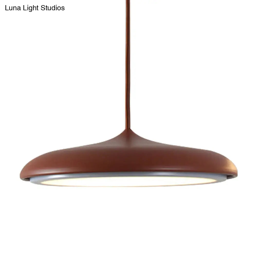 Modern Metal Disk Ceiling Pendant Light - 10’/16’ Diameter 1 White/Pink/Yellow Warm/White