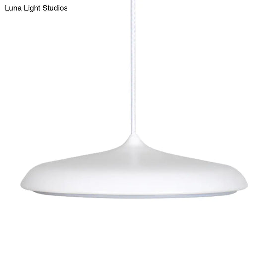 Modern Metal Pendant Light With White/Pink/Yellow Shade - 10/16 Diameter Warm/White Lighting